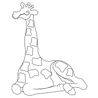 giraffe sitting